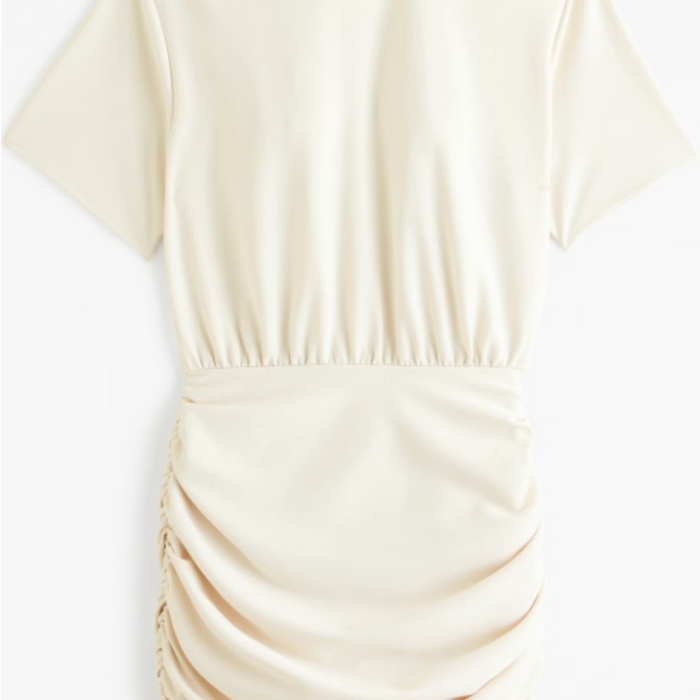 Abercrombie Cream Ruched Dress